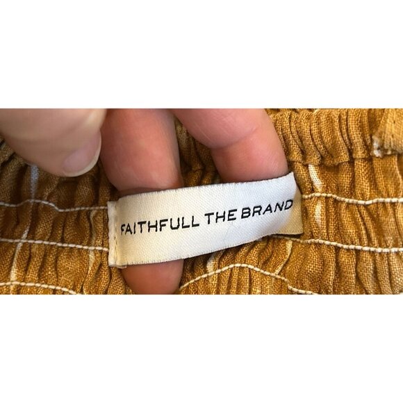 Faithfull the Brand Fiscardo Midi Dress Copenhagen Stripe 100% Linen - Picture 8 of 11